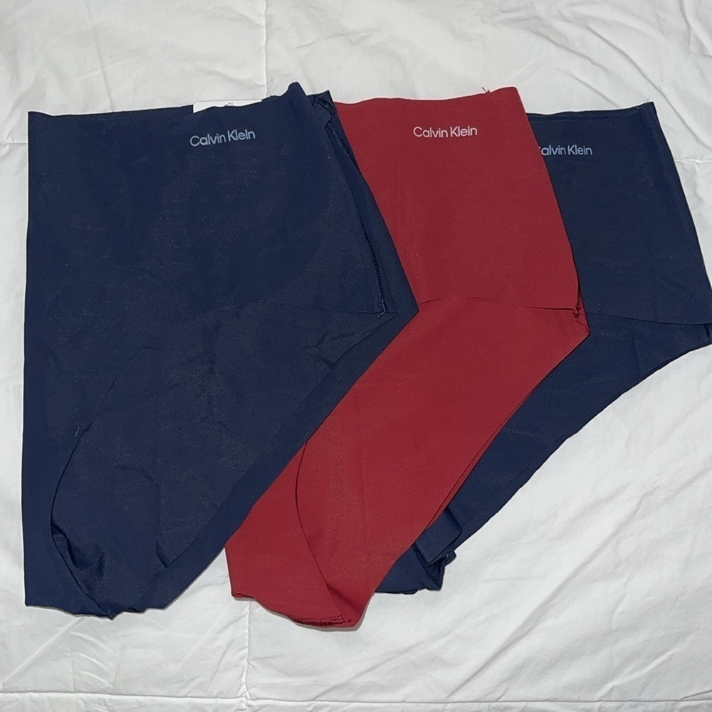 NWT 3 Pairs Calvin Klein Invisible MicroFiber Hipster Underwear Sz. L